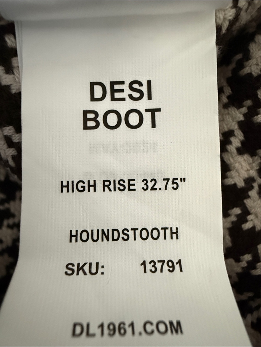 DL1961 Desi Boot Houndstooth Cotton Wide Leg Pants Sz 28 - Picture 9 of 10